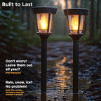 FoxFlame Classic Solar Pathway Lights Outdoor Waterproof, Patented Effect - Image 5