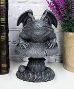 Ebros Gothic Horned Toad Frog Gargoyle with Wings Crouching On Toadstool Mushroom Figurine Mythical Fantasy Decor of Gargoyles Statue 5" Tall for Medieval Renaissance Castles and Cathedrals Fans - Image 2