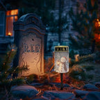 Poceacles Solar Lights Outdoor Solar Powered Outdoor Cemetery Stake Candle Grave Lamp Waterproof Grave Flameless Candle for Christmas Decor, Snowman Night Scene Print, 6 Piece - Image 2