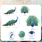 Riakrum 4 Pcs Metal Peacock Statue Garden Outdoor Decor - Image 3