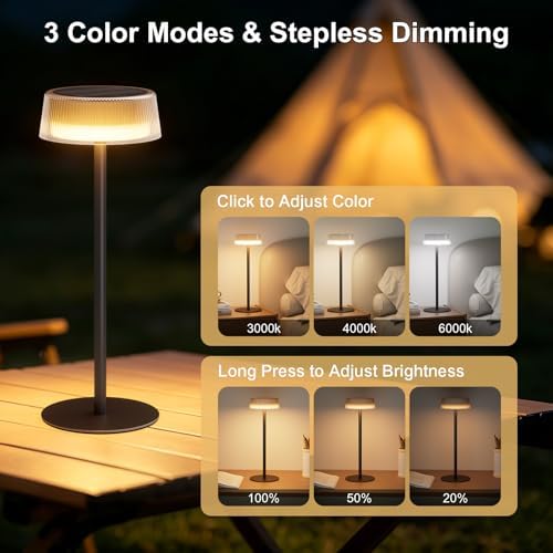 Solar Table Lamps Outdoor 2 Pack, Patio Solar Table Lights IP65 Waterproof - Image 4