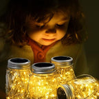 SmilingTown 10 Pack 30 LED Solar Mason Jar Lid String Lights,Fairy Lights Including 10 Pcs Hangers,for Indoor Outdoor Wedding Patio Garden Party Decorations Gift(No Jars) (Warm White) - Image 6