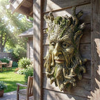 10.3" Whimsical Tree Face Sculpture, Garden Peeker Statue, Outdoor Trunk Tree Huggers Art, Landscape Accent Ornament, Hanging Fairy Elve Figurine for Yard Art, Trees Decor Wall Mounted Statues - Image 2