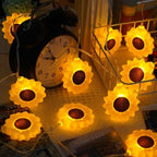 CAKERS Creative Cartoon Cute Model Ambient Lights|LED Warm White Copper Wire Lights|Hanging Fairy Lights for Bedroom Party Decor,Sunflower,3m(9.8ft)-20LED-Battery - Image 3