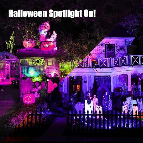 Color Spot Lights Outdoor 120V 25W - Strobe Lights Halloween for Yard, Tree & House - Color Changing Strobe Light for Parties, Christmas, Halloween Decorations - Image 6