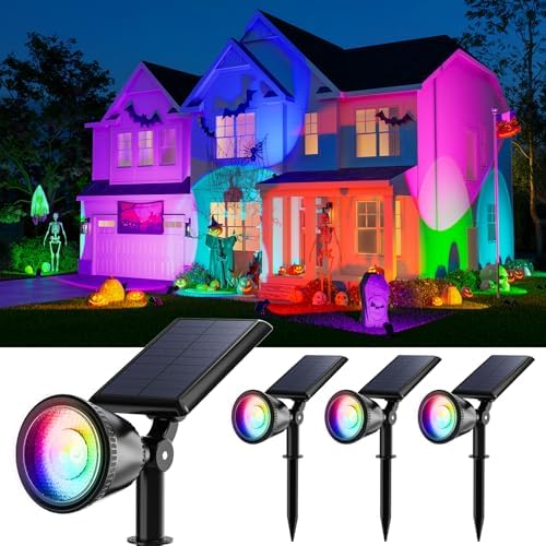 4 Pack Color Changing Solar Powered LED Sunset Spotlight Outdoor by GVSHINE