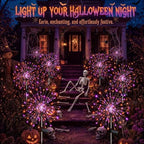 Solar Halloween Lights Outdoor 4Pack,Orange&Purple Firework Lights - Image 2