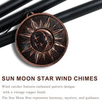 34" Sun Moon Star Wind Chimes for Outside, Vintage Deep Tone Decor - Image 6