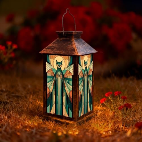Solar Lantern Vintage 1960s Style Fox Outdoor Waterproof Garden Hanging Lantern Solar Powered Lighting Outside Solar Light for Patio Yard Camping, Gifts for Women Mom by Unknown