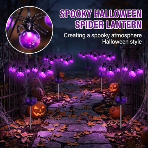Solar-Powered Halloween Spider Ground Lights, Solar-Powered Garden Lights - Image 2