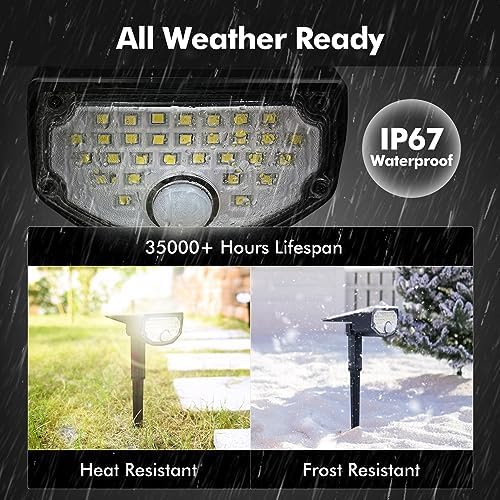 AloftSun Solar Motion Sensor Outdoor Lights,Solar Lights Outdoor Waterproof - Image 6