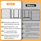 Getlay Garden Fence with Gate 36 in(H)×27 in(L) 4 Panels, Heavy Duty Iron Animal Barrier Fence, Rabbit Fence for Garden, Suitable for Indoor Pet Or Outdoor Dog Fencing, Total 8.9 Ft(L), Black - Image 2