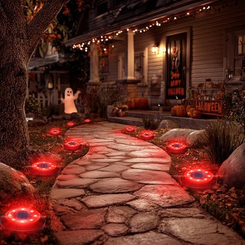 Flacchi Solar Lights Outdoor Waterproof，Red 12 Pack 2-in-1 Ground Lights - Image 6