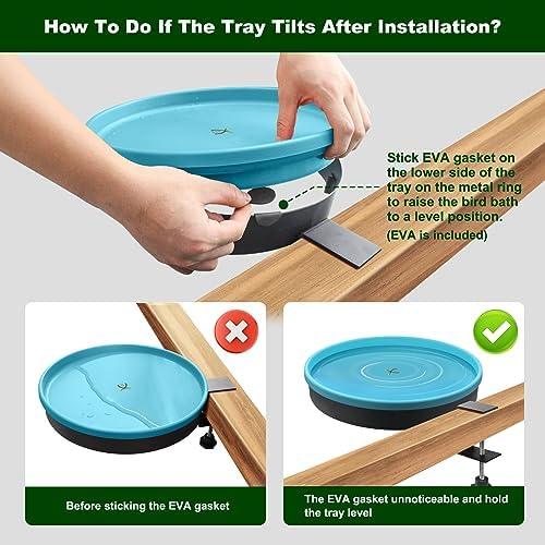 Heated Bird Bath for Outdoors for Winter, 3 Easy Ways to Mount Detachable Bird Bath Bowl, 75W Heated Bird Baths with Thermostatically Controlled for Garden Yard Patio Lawn, Blue - Image 6