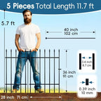 Thealyn 36"H x 28"W Metal Garden Fence, No Digging, Animal Barrier,11.6 Ft - Image 6