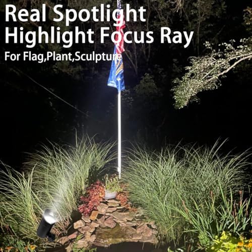 30W Outdoor Spot Lights Dusk to Dawn 120V Outdoor LED Spotlight Plug in with Photocell Sensor 5000K Waterproof Bright Flag Pole Light for Yard Tree Garden Landscape Lighting with Stake 6FT Cord - Image 6