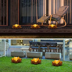 Huaxu Solar Lights Outdoor Decor Metal Lotus Flower LED Waterproof Glass Decorative Gifts for Garden Lover Women Mom Table Pathway Lawn Patio Yard Ground - Image 6