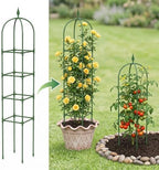 MYMULIKE 2 Pack Garden Obelisk Trellis for Climbing Plants Outdoor & Indoor - 6Ft Rustproof Garden Trellis Plant Support Cage for Vines, Flowers, Vegetables, Roses | Heavy-Duty, Adjustable by MYMULIKEHOME