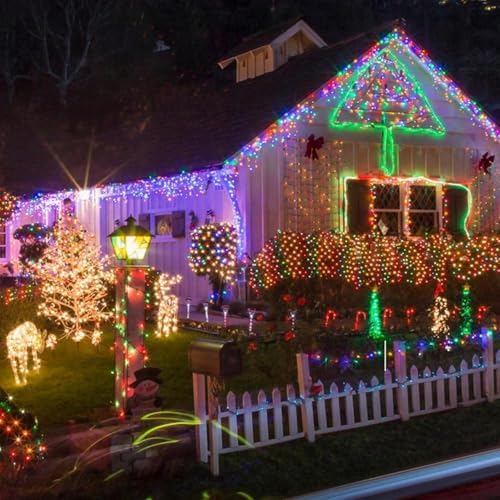 Solar Christmas lights Outdoor 4 Pack 480 LED Solar String Light Multicolor - Image 5