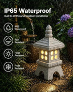 Nacome Solar Pagoda Garden Statues: 15.7-Inch Gray Outdoor Zen Decor - Image 5