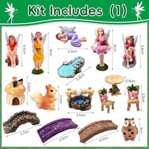 114 Pcs Miniature Fairy Garden Accessories Kit Resin Elves Animal Figurines Decor Micro Landscape Ornaments for DIY Micro Dollhouse - Image 2