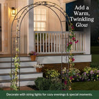 Plow & Hearth Arch Metal Outdoor Garden Arbor 7 Feet Tall Black Iron Trellis for Climbing Plants Outdoor, Wedding Party Arch, Outdoor Patio Decor - Image 6