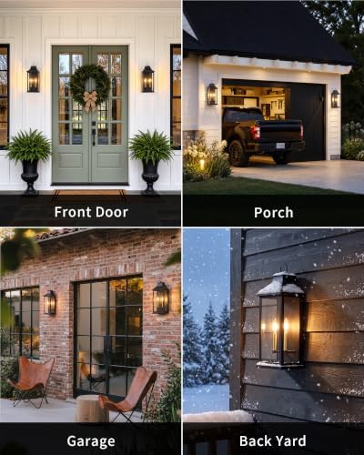 Patio Wall Light Fixtures, Black Waterproof Outdoor Wall Sconce 1pcs - Image 6