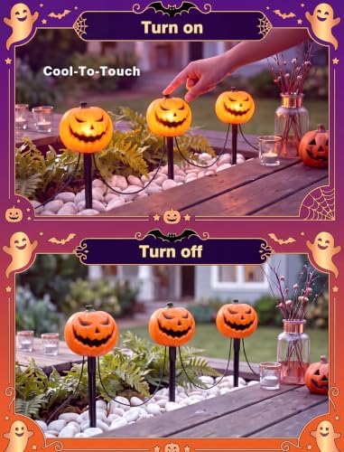 10.5FT Halloween Pumpkin Pathway Lights, 5PK LED Pumpkin Light Decor - Image 6