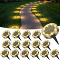 Peasur Solar Ground Lights Outdoor Anti-Rust Disk Lights, 16pack Warm White by Peasur