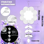4Pack 8inch Sublimation Wind Spinner Blanks 3D Aluminum Metal Wind Sculpture Kinetic Spinners for Yard and Garden Indoor Art Ornaments Hanging Decoration (Leaf Branch Flower) - Image 2