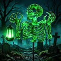 Halloween Decorations Outdoor Scary Skeleton Yard Stakes Solar Lights by ZNYCYE