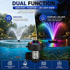 Pond Fountain Aerator with Lights RGB Light 1HP 750W 110V Fountain - Image 4