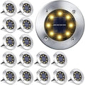 LYHOPE Solar Ground Light Outdoor, 16 Pack 8 LED Solar Disk Lights Waterproof Garden In-ground Pathway Lights Landscape Lighting for Lawn,Yard,Deck,Patio,Walkway (Warm White) by LYHOPE