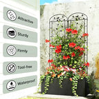 Garden Trellis for Climbing Plants, 4 Pack 71x20 in Metal Lattice Panel with Black Coating, Tall Climbing Support for Rose Vines Clematis Flowers Vegetables Fruits - Plant Trellis Outdoor - Image 2