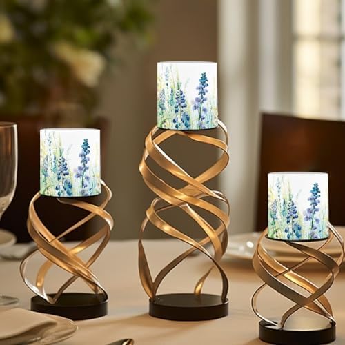 Floral Green Leaves Flameless Candles with Remote and Timers Flickering Battery Operated Candles 4 Pack Outdoor Flameless LED Pillar Tea Lights for Wedding Home Decorations - Image 4