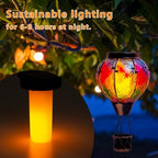 STARSOUL Solar Hot Air Balloon Lantern with Flickering Flame, Colorful Hanging Solar Lantern Outdoor Waterproof, Hot Air Balloon Solar Light Decorations for Garden Yard Lawn Porch Porch Backyard - Image 3