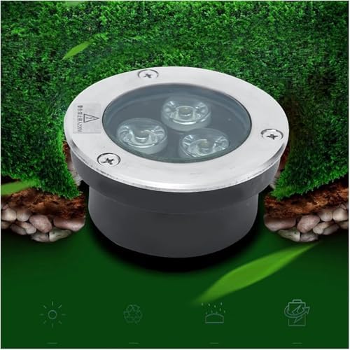 Ultra Thin Walkover Lights Terrace Garden 3W LED Buried Light IP68 Waterproof 304 Stainless Steel for Lawn, Swimming Pool, Pong Lighting(Blue,12V) - Image 4