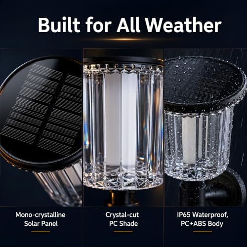 Solar Pathway Lights Outdoor 4 Pack, 3-in-1 Ground Wall Post Mount - Image 5