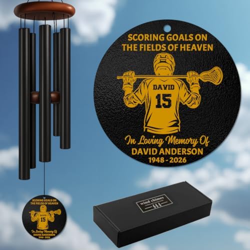 Custom Lacrosse Memorial Wind Chime, Personalized Name - Image 7