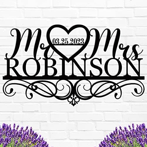 Personalized Anniversary Wedding Gift Custom Last Name Metal Sign Family Name Sign Custom Last Name Metal Sign Monogram Wall Decor Personalized Name Sign for Home by ENFODREAM