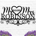 Personalized Anniversary Wedding Gift Custom Last Name Metal Sign Family Name Sign Custom Last Name Metal Sign Monogram Wall Decor Personalized Name Sign for Home by ENFODREAM