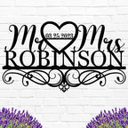 Personalized Anniversary Wedding Gift Custom Last Name Metal Sign Family Name Sign Custom Last Name Metal Sign Monogram Wall Decor Personalized Name Sign for Home by ENFODREAM