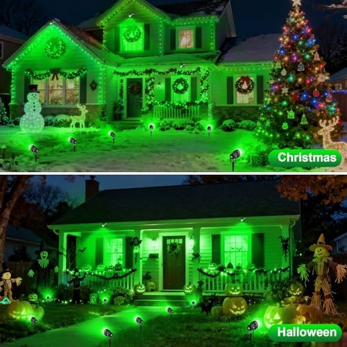Green Spotlights Outdoor, 14 LED Landscape Lighting with US Plug for Tree - Image 5