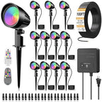 RGBW Low Voltage Landscape Lights Kit, Outdoor Spotlight 12Pack by SOROP