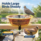 VIVOHOME Deck-Mounted Bird Bath with Solar Fountain, 13-Inch Bowl, Bronze - Image 5