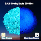 Sasylvia 6000 Pcs Glow in the Dark Stones for Garden Aquarium, Dark Blue - Image 2
