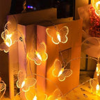 CAKERS LED Butterfly String Lights|Warm White Light Copper Wire Lamp|Creative Decor Lamp for Party Bedroom Holiday Patio,Warm White,6m(19.6ft)-40LED-USB - Image 4