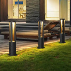 Landscape Path Light Waterproof Bollard Lighting Modern Outdoor Cylindrical Path Light Waterproof Driveway Lamps Hare Wired Landscape Lighting Outside 3000K LED Bollard Lamp For Garden Yard Patio Lawn - Image 5