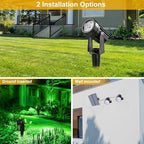 Green Solar Spot Lights Outdoor, 2 Pack Solar Landscape Spotlights IP65 Waterproof 9.8ft Cable, Auto On/Off Outdoor Wall Lights for Garden Yard Driveway Porch Walkway Pool (1-in-1) - Image 6