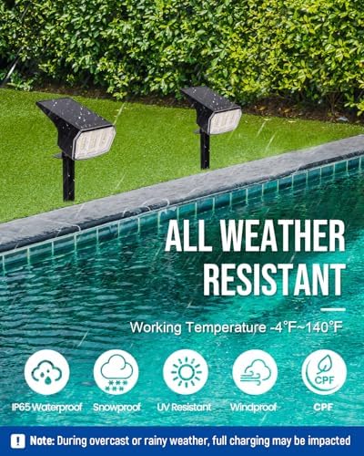AUDERWIN Solar Spot Lights Outdoor Waterproof, 6 Packs, Neutral White - Image 5